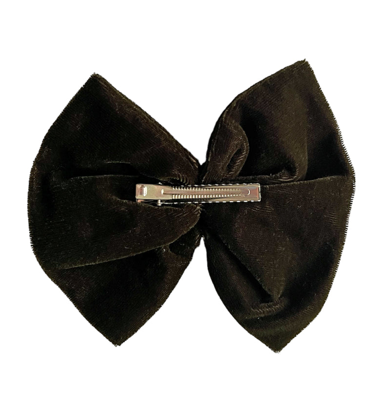 Dark Olive Velvet hair bow