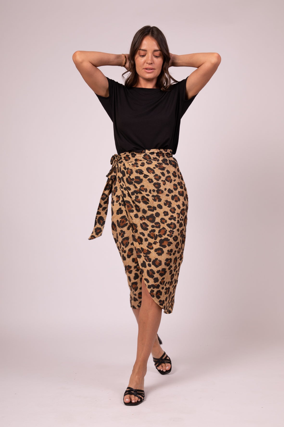 Leopard print wrap skirt