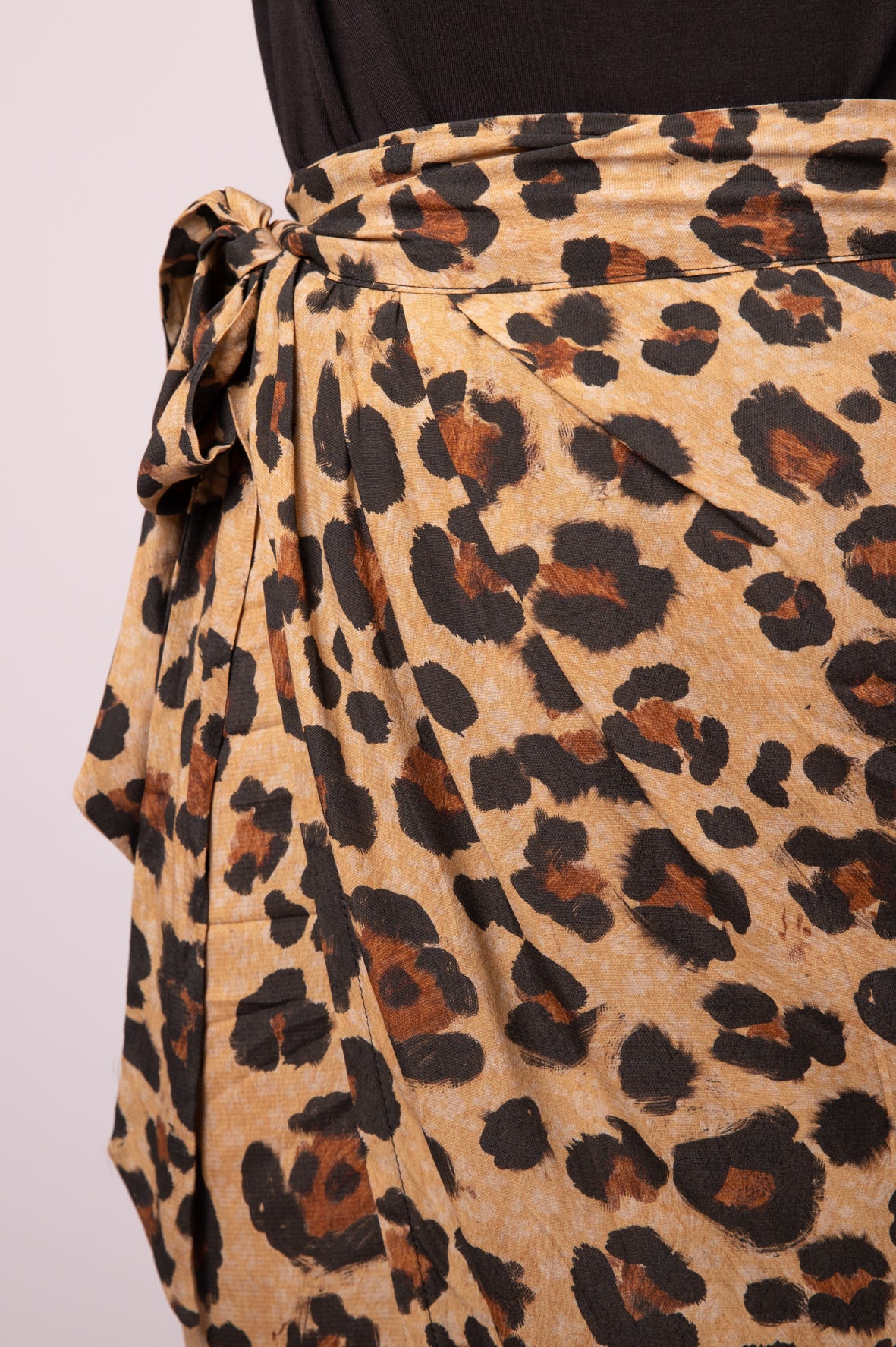 Leopard print wrap skirt
