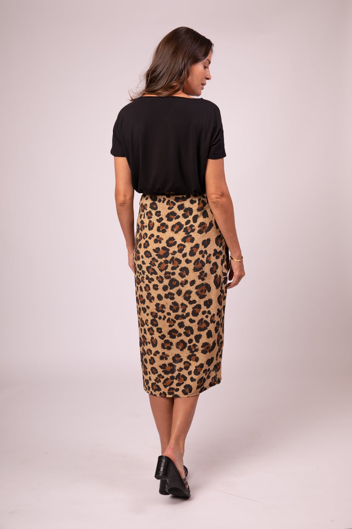 Leopard print wrap skirt
