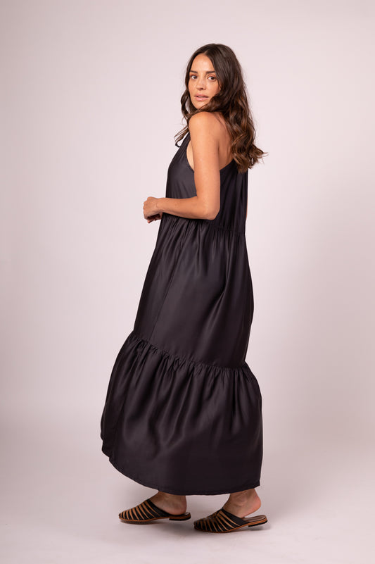 Black bamboo maxi dress