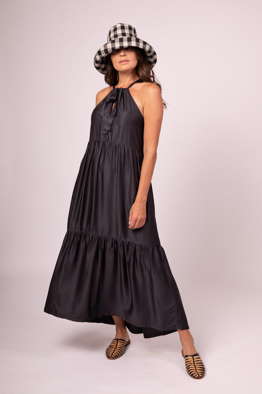 Black bamboo maxi dress