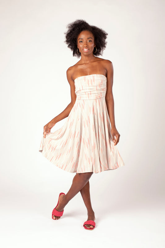 Odette Grey Brush Strokes Strapless