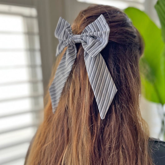 Striped hair bow