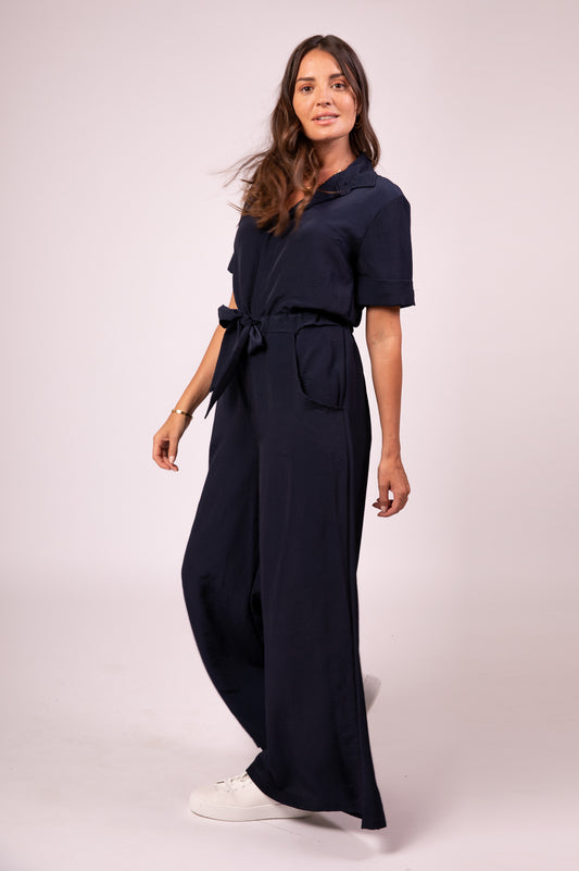 Navy Jumpsuit by Nancy Dee