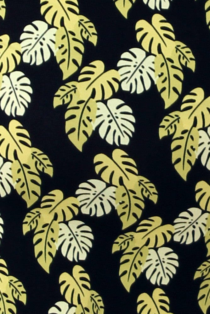 Penelope Black Tropical Leaf print